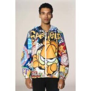 Garfield X Members Only Jacket Mesh Lining & Zip Closure Large Unisex 9042